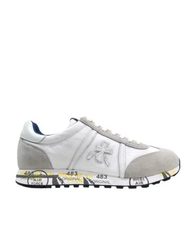 Premiata Logo Casual Sneakers In Gray