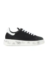Premiata Black Sneakers With Contrasting White Accents In Black