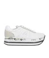 Premiata Conny Sneakers In Perforated White Leather In Transparent