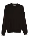 Premiata Logo-patch Crew-neck Sweater In Brown