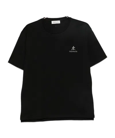 Premiata Logo Patch Crewneck T-shirt In Black