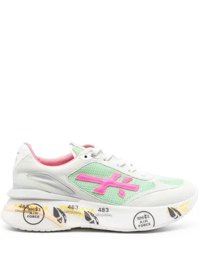 Premiata Logo-patch Leather Sneakers In Grey