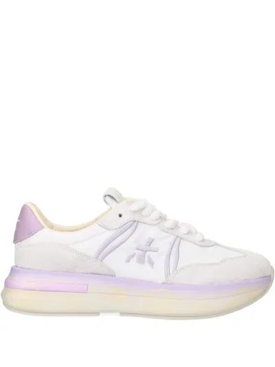 Premiata Logo-patch Sneakers In White