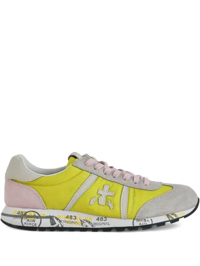 Premiata Logo-patch Sneakers In Yellow