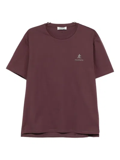Premiata Crew Neck Short Sleeve Fitted T-shirt In Brown