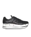 Premiata Low Top Sneakers With Contrast Platform Sole In Black