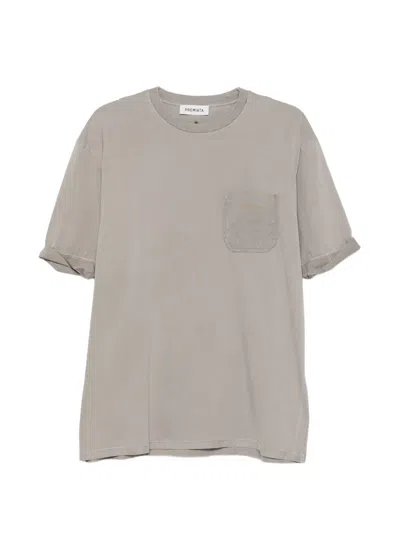 Premiata Logo-print Chest-pocket T-shirt In Gray