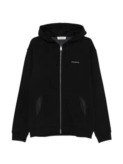 Premiata Logo-print Zip-up Hoodie In Black