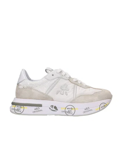 Premiata Low Lace-up Sneakers In White