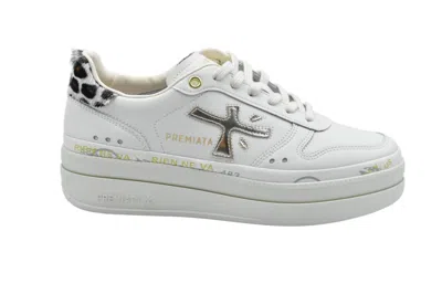 Premiata Low-top Dual-layer Platform Sneakers In White
