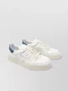 Premiata Low Top Leather Sneakers With Contrast Heel Tab In White