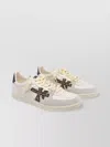 Premiata Low Top Leather Sneakers With Rubber Sole In Multi
