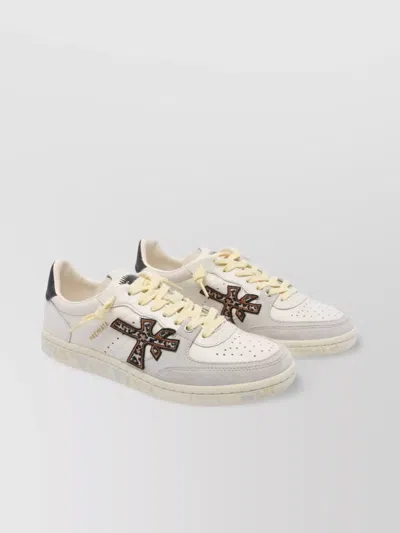 Premiata Low Top Leather Trainers With Rubber Sole In White
