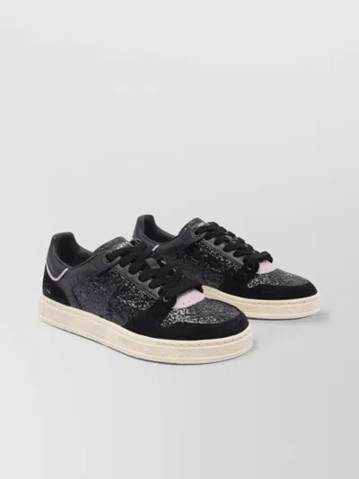 Premiata Low Top Sneakers Glitter Detail In Black