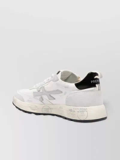 Premiata Low Top Sneakers In Calf Leather In White