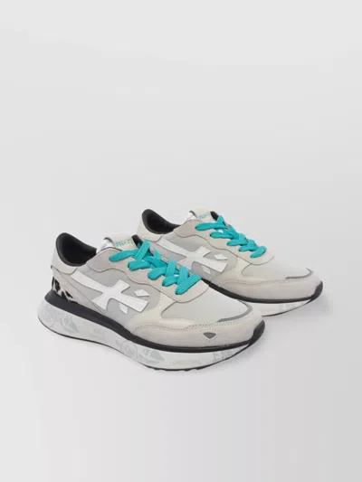 Premiata Low Top Sneakers With Animal Print Detail In Multi