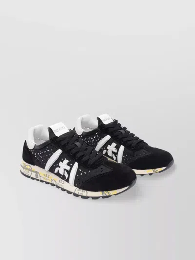 Premiata Low Top Sneakers With Contrast Heel Tab