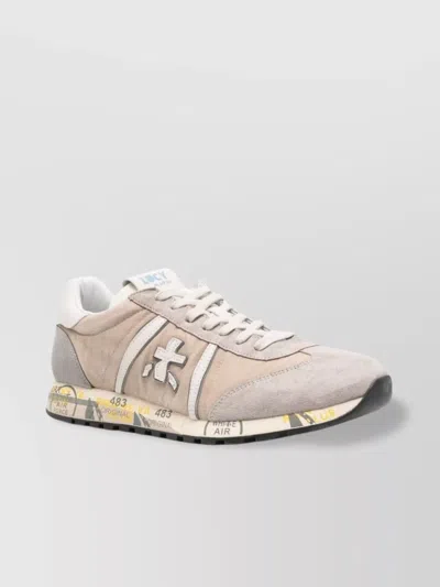 Premiata Low Top Sneakers With Leather Panelled Design In Multi