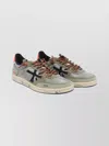 Premiata Suede Sneakers With Perforated Design And Contrast Tab In Multi