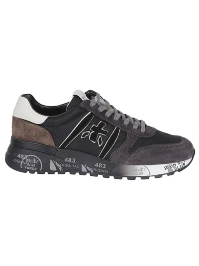 Premiata Low-top Sneakers With Suede Accents And Graphic Outsole In Multi