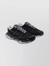 Premiata Low Top Sneakers With Zebra Print Detail In Black