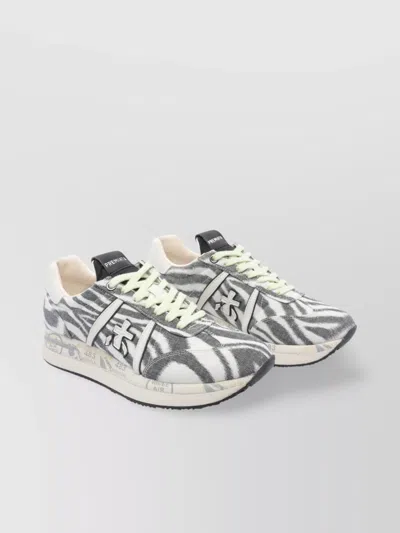 Premiata Low Top Zebra Print Sneakers In Multi