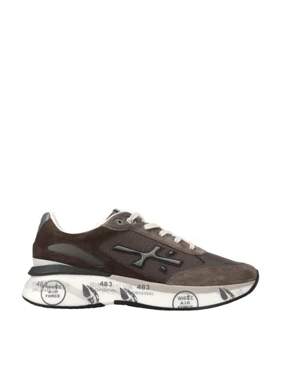 Premiata Low-top Mesh And Suede Sneaker In Brown