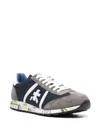 Premiata Grey/blue Lace-up Sneakers In Grey