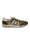 Premiata Lucy Leather-stripe Sneakers In Green