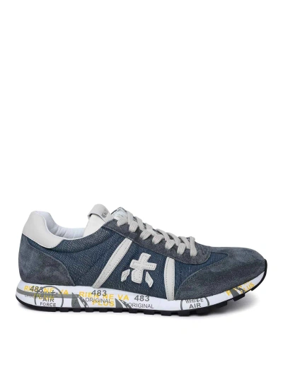 Premiata Lucy Blue Leather And Fabric Sneakers