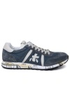 PREMIATA LUCY' BLUE LEATHER AND FABRIC SNEAKERS