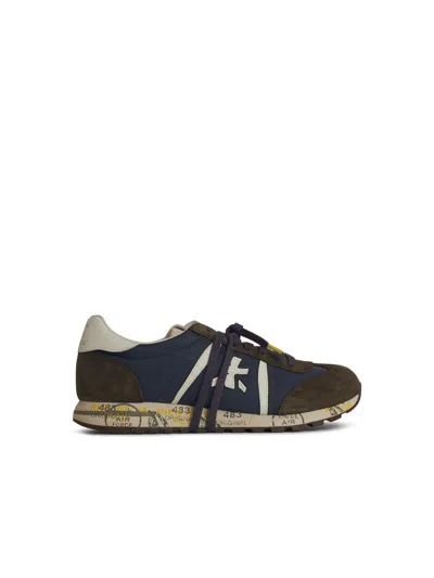 Premiata 'lucy' Blue Leather Blend Sneakers