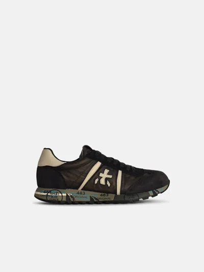 Premiata 'lucy' Brown Leather Blend Sneakers