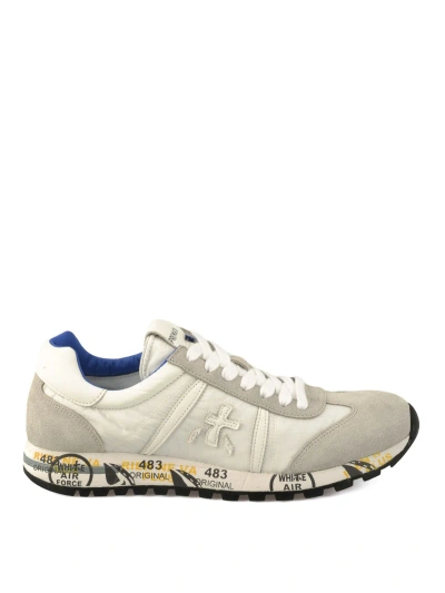 Premiata Lucy-d Nylon And Suede Sneakers In White