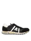 Premiata Low Top Sneakers With Contrast Heel Tab In Black