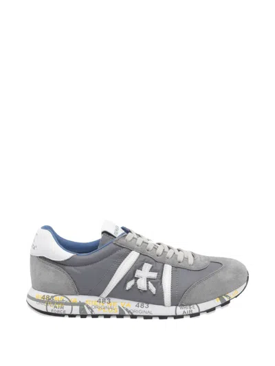 Premiata Lucy Logo Suede Sneakers In Gray