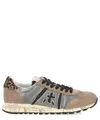 Premiata Multicolour Sneakers With Leopard Print Accent And Textured Outsole In Beige