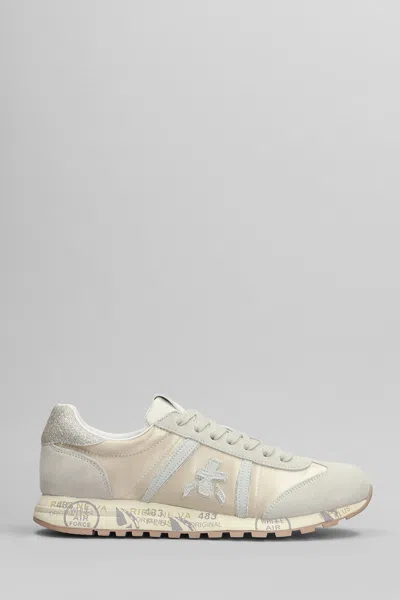 Premiata Lucy Sneakers In Beige Suede And Fabric