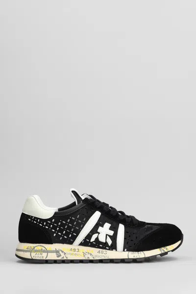 Premiata Lucy Trainers In Black Suede And Fabric