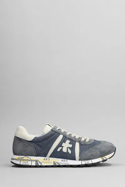 Premiata Lucy Trainers In Blue Suede And Fabric