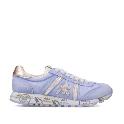 Premiata Lucy Sneakers In Lilac Suede And Technical Fabric In 6756