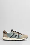 Premiata Multicolour Sneakers With Leopard Print Accent And Textured Outsole In Taupe
