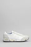 Premiata Lucy Sneakers In White Suede And Fabric In White