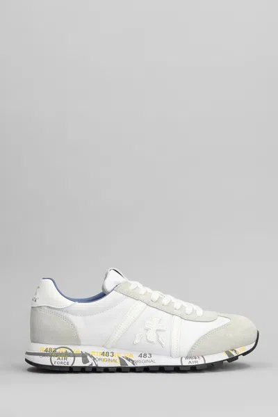 Premiata Lucy Sneakers In White Suede And Fabric