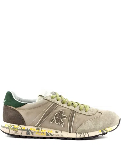 Premiata Lucy Suede-panelled Lace-up Sneakers In Neutral