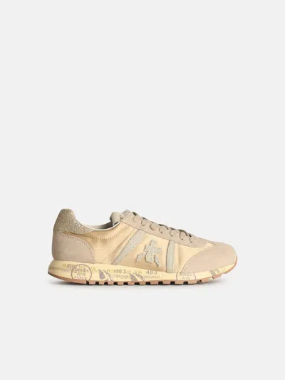 Premiata 'lucyd' Beige Leather Blend Sneakers