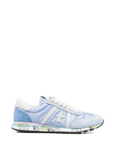 Premiata Lucyd Logo-patch Sneakers In Blue