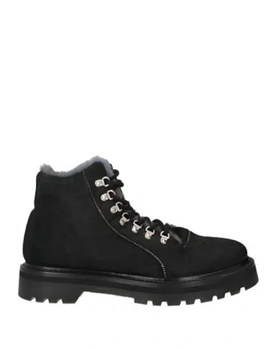 Premiata Man Ankle Boots Black Size 10.5 Leather In Transparent