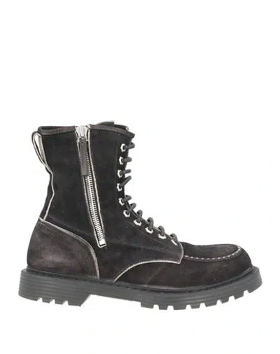 Premiata Man Ankle Boots Charcoal Size 8 Leather In Black