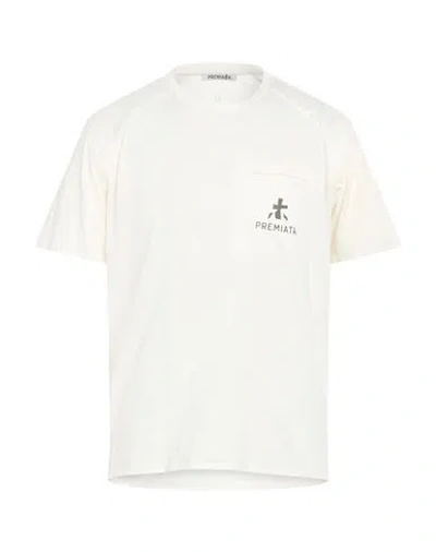 Premiata Man T-shirt Ivory Size S Cotton, Polyamide In Neutral